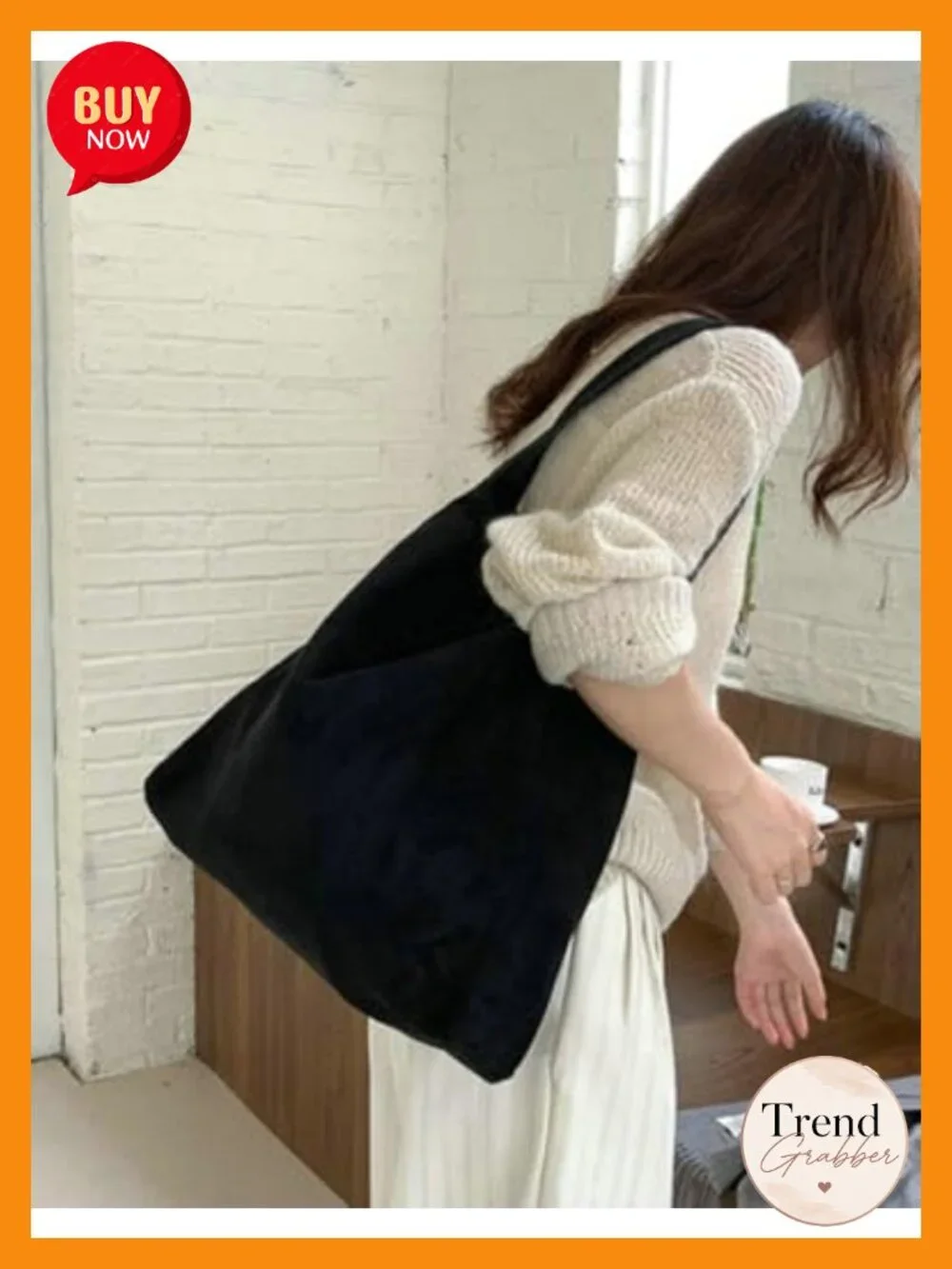 Suede Hobo Tote Shoulder Bag with Magnetic Closure Large Capacity